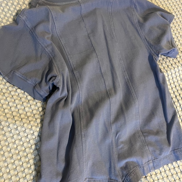 Free People Blue Button-Front Romper - Picture 3 of 3